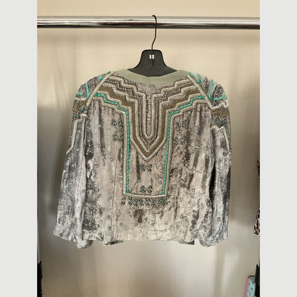 Bl-nk via Anthropologie: Embellished velvet cropped jacket